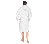 aztex Personalised So Soft Fleece Dressing Gowns (Back of Robe) - White, L/XL