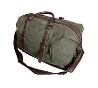 aztex Premium Collection Oversized Canvas Holdall Travel Carry On Duffel Bag Overnight Weekend Bag Unisex Travel Holdall 55 x 26 x 37cm, Army Green (Personalised)