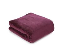 aztex Super Soft Fleece Blankets, Bed Throw, Fluffy and Warm Throws or Blankets for Beds/Sofas, Home, Bed, Travel, Car Blanket, 140 x 180cm (Shimmering, Plum)