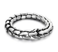 Azubpi Men's High Polished Silver Stainless Steel Viking Dragon Bone Bracelet Arrow Chain Bohemian Jewelry Gift for Men, 8.66 Inches, Stainless Steel, no gemstone