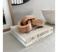 Azul Wood Chain Link Decor - Book Shelf & Table Decor, Natural Wooden Chain Link for Living Room & Entryway