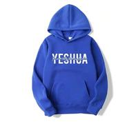 (Azul3, S) Yeshua women's Christian hooded sweatshirt printed with biblical scripturesreligious hooded sweatshirt gift of faith, Jesus'