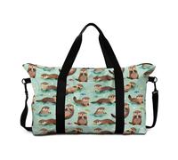 AZULCUSTO Foldable Large Travel Duffel Bags Lightweight Gym Duffle Weekender Overnight Carry on Luggage Bag for Women Men, Otter