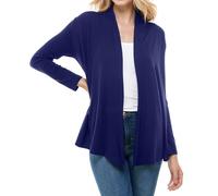 Azules Women's Rayon Span Open Front Drape Cardigan