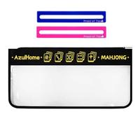 AzulHome Empty Mahjong Tiles Bag - American Mahjong Bag with Zipper with 2 Mahjong Line Finder, PVC Clear Mahjong Tiles Case (21x9 Inches, No Mahjong) (Black)