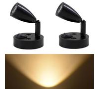 AzulLanse 2 x 12 V RV LED Spotlight Reading Lamp Small Size USB Charging Port 360° Swivel Spotlight Warm Light 3000K for Truck Trailer Bedside Lamp (Black)