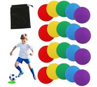 AzulLanse 20 Pieces Non-Slip Spot Marker,10cm,Poly Spot Marker for Agility Dot for Gym/PE Training, Rubber Circles Multiple Color Sport Markers Red,Yellow,Blue,Green Purple,4 Pieces Each