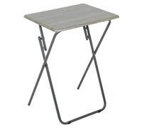 Azuma Adjustable Folding Side Table | Portable, Lightweight, Ideal for Camping, Festivals, Garden parties bedside table & Picnics, PVC Laminated MDF, Powder-Coated Steel Legs, Indoor & Outdoor | Grey
