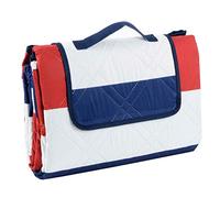 Azuma Family Picnic Blanket Waterproof Travel Rug Camping Mat Blue Red Stripe XXL 200x200cm