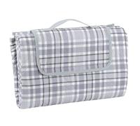 Azuma Family Picnic Blanket Waterproof Travel Rug Camping Mat Grey Check XXL 200x200cm
