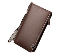 AZUMIO Men Wallets Classic Long Style Card Holder Male Purse Zipper Large Capacity Big Wallet For Men (Color : SW006-coffee)
