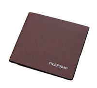 AZUMIO Short Card Holder Horizontal Korean Student Wallet Ultra-thin Cross Pattern Wallet (Color : Brown)