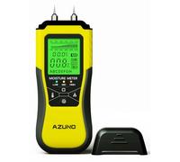 AZUNO Wood Moisture Meter, Pin-Type Humidity Detector with 8 Modes, Digital Water Leak Tester with Backlit LCD Display and Three Colored Indicators for Wall Dampness Inspection