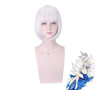 Azur Lane Cosplay Wig Kaga Women Hair Synthetic Silver Grey Short Bob Wigs Costume Lane Kaga Hairpiece