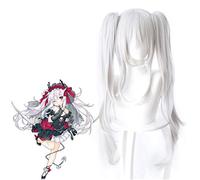 Azur Lane Cosplay Wig Silver White Long Heat Resistant Synthetic Wig Azur Lane Vampire Anime Costume Wigs with Chip Ponytails KUZ472