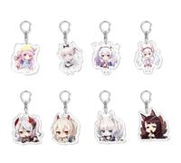 Azur,Lane Keyrings Anime Figure HMS Cheshire IJN Taiho Acrylic Pendant Keychain KMS Agir Bag Decorative Pendant Anime Cosplay Party Accessories 8Pcs