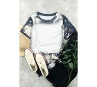 Azura Exchange Women's Multicolor Tie Dye Bleached Round Neck Short Sleeve T-Shirt Tops | Size: 14 Azura Exchange Multicolor 14