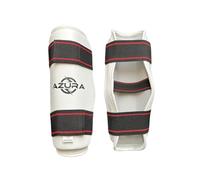 Azura Taekwon-Do Shin Guard Protectors, Premium Quality with Elasticated Straps, Karate/Kickboxing/MMA (Medium)