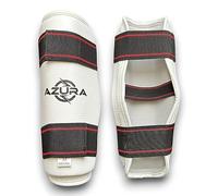 Azura Taekwon-Do Shin Guard Protectors, Premium Quality with Elasticated Straps, Karate/Kickboxing/MMA (Extra Large)