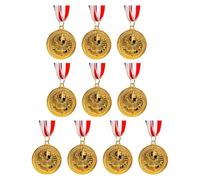 AZURAOKEY 10Pcs Metal Medals, Gold Silver Bronze Award Medals with Neck Ribbon Olympic Style Trophy Awards Winner Medals Gold Prizes for Daily Life Learning Projects - 1st 2nd 3rd Place