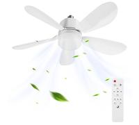 AZURAOKEY 2 in 1 Ceilings Fans with Lights & Remote Control, 42cm Ceiling Fan Light Bulb Socket Fitting, Dimmable 3000-6500K 3 Color 3 Speed Timing Fan Lights Ceiling for Bedroom Living Room Kitchen