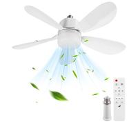 AZURAOKEY 2 in 1 Ceilings Fans with Lights & Remote Control, 42cm Ceiling Fan Light Bulb Socket Fitting, Dimmable 3000-6500K 3 Color 3 Speed Timing Fan Lights Ceiling for Bedroom Living Room Kitchen