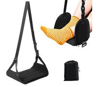 AZURAOKEY Airplane Foot Hammock, No Collapse Foot Rest for Plane Travel with Extended Adjustment Strap with Thicken Memory Foam, Foot Rest for Plane Travel Foot Leg Rest