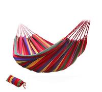 AZURAOKEY Canvas Hammo Single Or Double ric Hammo th Tree Straps th Carry Bag Suspend Sng 264lbs ity 102 X 31 in for Outdoor Indoor for Cam Cliing Travel Hiking