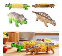 AZURAOKEY Dinosaur Corn Cob Holders, Corns Holders for Kids and Adults, Unique Dinosaur Stainless Steel Corn On the Cob Skewers for BBQs, Parties, Family Meals, Reusable and Easy to Clean