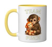 AZURAOKEY Hugable Plush Monkey Ceramic Mug -11oz Personalised Monkey Mug, Cute Animal Holding Cup for Home Office, Warm Novelty Drinkware for Family and Loved Ones Animal Lover Gift