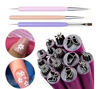 AZURAOKEY Nail Art Stamp Pen Set, 15 PCS Nail Art Pen Set, 2024 New Nail Art Stamping Pen with 3 Nail Art Brushes for DIY Nail Art Designs, Nail Stamper Nail Art Tool for Women