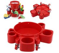 AZURAOKEY Rolling Bucket Dolly with 5 Caster Wheels 360° Rotation, 2 Locking Casters Heavy Duty Mobile Cart, Compatible with 3.5 to 5 Gallon Buckets, Ideal for Car Washing Detailing and Garage Use