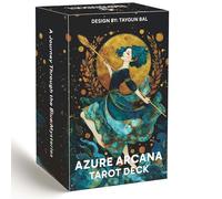 Azure Arcana Tarot Deck, 78 Tarot Cards with General Guidebook, Artistic Blue and Gold Fantasy Tarot Card for Beginners, Reading Witchcraft Divination Tool