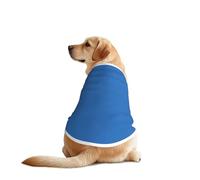 Azure Blue color Print Dog T-Shirt - Casual Summer Pet Top Lightweight Dog Clothes Apparel for Medium Large Dogs