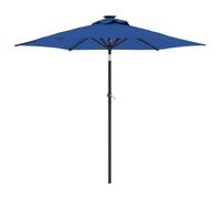(azure blue) vidaXL Garden Parasol with LEDs and Steel Pole Sun Shade Outdoor Umbrella