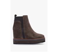 Azure Brown Suede Wedge Chelsea Boots - Grey Suede / 40