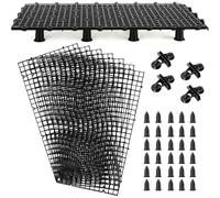 Azure Cantara 8pcs Aquarium Plastic Grid Divider Tray Egg Crate Aquarium Fish Tank Bottom Isolation with Bracket and Suction Cups(11.8x5.9 Inch)