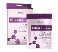 Azure Cosmetics Azure Collagen and Peptide Lifting Sheet Face Mask - Restoring, Softening and Moisturising Face Mask, Helps Reduce Fine Lines and Wrinkles, Soft