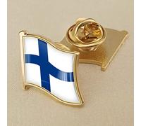Azure Cross Stripes Finland Flag Pin Badge,Flag Lapel Pin Enamel Badges,National Waving Flag Pins,Metal Flag National Badges Pins,Brooch Souvenir Gift for Men Women,sector 19x18MM,picture