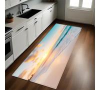 Azure Kitchen Mat Beach, sunset, waves Non-Slip Washable Standing Mat 40 x 120 cm Carpet Runner for Kitchen Laundry Home Office