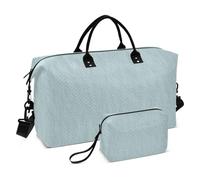 Azure Linen Texture Travel Duffel Bags Overnight Carry On Tote and Luggage Gym Duffel Bag with Toiletry Bag for Airplane Traveling Foldable, Azure linen texture, One Size