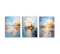 Azure Mirage 3 Panel Canvas Wall Art. simpa Multi One Size