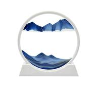 AzureLeap 3D Dynamic Sand Art Liquid Motion, Moving Sand Art Picture Round Glass 3D Deep Sea Sandscape in Motion Display Flowing Sand Frame Relaxing Desktop Home Office Work Decor (12 inch-Blue)