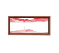 AzureLeap 3D Moving Sand Art -Liquid Motio Deep Sea Flowing Sand Picture, Solid Wood Frame, Square Glass, Home Office Desk Decor[RED 14in]