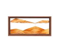AzureLeap 3D Moving Sand Art -Liquid Motio Deep Sea Flowing Sand Picture, Solid Wood Frame, Square Glass, Home Office Desk Decor[Yellow 14in]