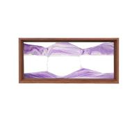 AzureLeap 3D Moving Sand Art -Liquid Motio Deep Sea Flowing Sand Picture, Solid Wood Frame, Square Glass, Home Office Desk Decor[Purple 14in]