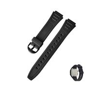 AzureRay Originalstyle Resin Strap for Casio W-800H, Replacement Strap with 18 mm Width, Compatible with Digital Watches, Black, Eine Grösse, Silicone, No Gemstone