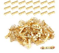 AzureRay Pack of 100 Cable Connectors, Butt Connectors & Crimp Connectors for 0.5 - 1.5 mm, Brass Wire Connectors, Corrosion Resistant