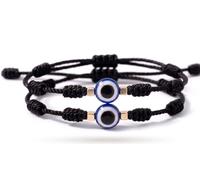 AZUREVA 7 Knot Evil Eye Bracelet for Protection, Red String Kabbalah Bracelet, Adjustable Cord Bracelet for Women and Men, Spiritual Jewelry, One Size, Nylon, blue agate