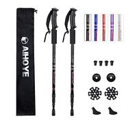 Azusa 2 Pack Carbon Fiber Trekking/Walking/Hiking Poles Anti-shock, Collapsible Lightweight Hiking Walking Sticks, 1 Pair, Bonus With Selfie Stick(black)